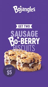 238K views | Here for a limited time! Order now and get 2 sweet and savory Sausage Bo-Berry Biscuits for just $5. | Bojangles | Facebook