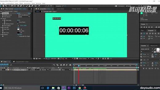 AE 常用内置效果20：时间码 timecode