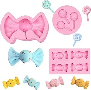 Lollipop Fondant Molds 3 Pcs, Candy Shape Cake Decorating Molds for Baking Cupcake Toppers, Chocolate, Sugar Crafting, Marzipan, Year Rounds, Cookies, Modeling Clay, Resin Crafts, Plaster