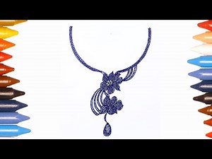 Necklace Drawing | How to draw a beautiful necklace