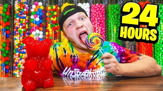 24 Hours Locked in a Candy Shop!