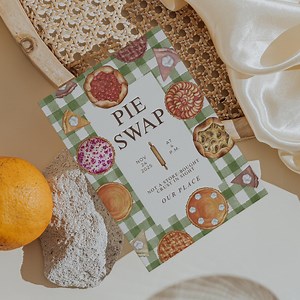 Pie Swap Thanksgiving Party Invitation: Whimsical Editable Canva Template (5x7 in & 1080x1920 Px), Fall Housewarming, Friendsgiving - Etsy