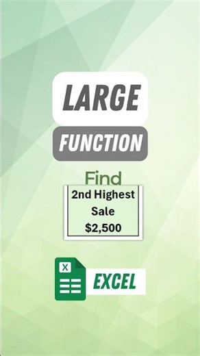 How to Find the 2nd Highest Value in Excel | LARGE Function Tutorial