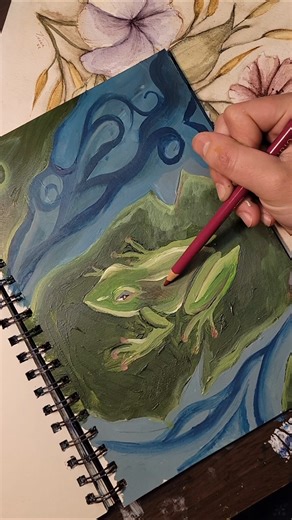 DRAWING A PSYCHEDELIC Frog 🐸 #art #draw