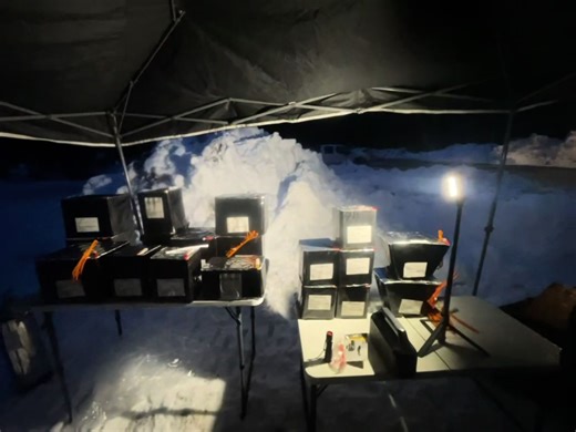 Keeping the cakes / product dry from the rain. E-matching anything that wasn’t already done. Lil bit of dancing lol #pyro #fireworks #snow #operator #newyears @Crystal McCabe