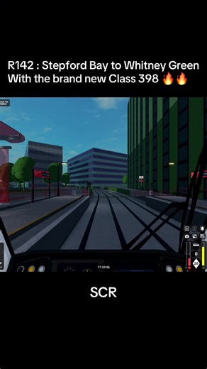 Doing the route R142 with the Tramlink Class 398 on Stepford County Railway 2.3 Version. #scr #roblox #train #game #metro