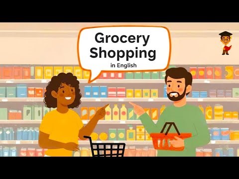 Grocery Shopping English | Easy Daily English for Beginners | Real Dialogue Practice