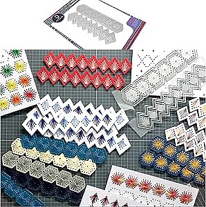 Alinacutle 2pc Card Borders Stitch Die Cut Sewing Metal Cutting Die for Handmade Card Making Scrapbooking Album Paper Craft Template