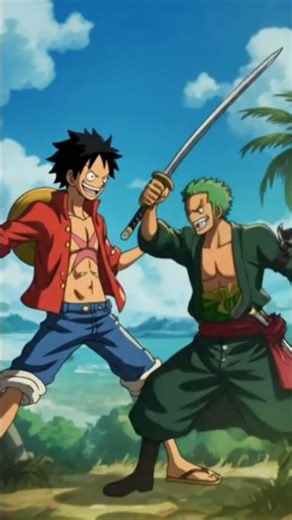 Luffy Vs zoro friendly fight 😀#DreamScreenAI
