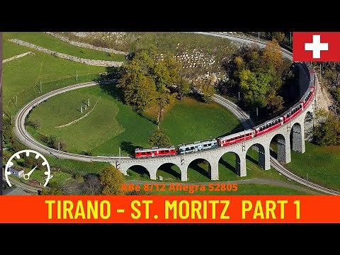 Cab ride Tirano - St. Moritz ( Bernina Raiway) 4K (July 2022) Part 1