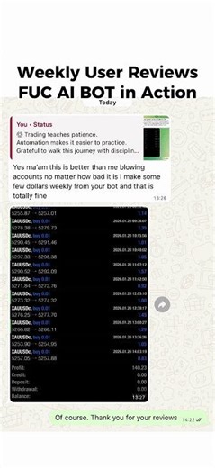 Weekly Forex Bot User Reviews & Trading Progress
