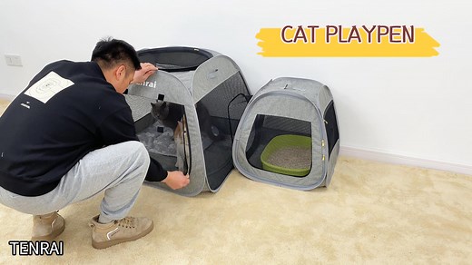 Watch Cat Playpen Installation and Folding Storage Instructions on Amazon Live