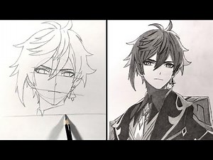 Cara Menggambar ZHONGLI [Genshin Impact] | How to Draw Zhongli Step by Step