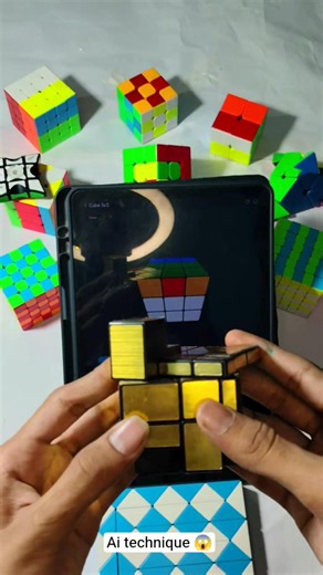 mirror cube solve by using ai 😱 l ai power l #cube #shortclips #video