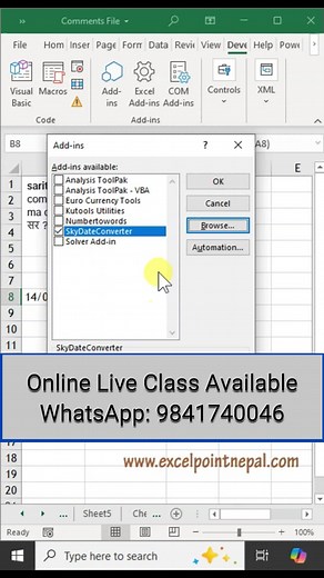 Convert English Date to Nepali Date Using Excel