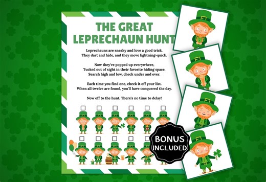 Leprechaun Scavenger Hunt Game, St Patricks Day Game for Kids, Leprechaun Treasure Hunt, St Patricks Day Classroom Activity, St Pattys Day - Etsy