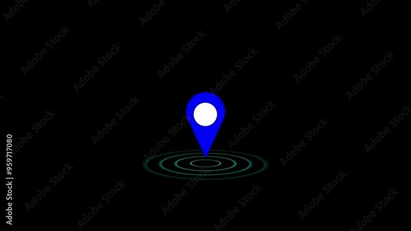 GPS Icons, Navigation Symbols. Location and Travel Concept . the location various collars animation and black background .