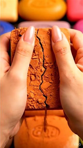 ASMR | Macro Burnt Orange Soap Flake Crush 🟠🎧 #satisfying #asmr