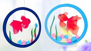 【簡単✨お花紙・折り紙】金魚の吊るし飾り🐠壁面飾りの作り方【全部100均】夏の風物詩で清涼感UP🎐 – はなみこと