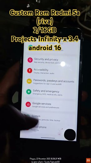 Custom Rom Redmi 5a (riva)2/16GBProjects Infinity x 3.4 android 16 #riva #infinity