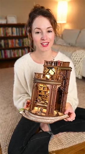 GuiltFreeGifts.com on Instagram: "Build a mini wonderland with the DIY Wooden Dreamy Fantasy Book Hall — a chill project that turns a shelf into a storybook realm. Cut, slot, paint, and stack tiny rooms, balconies, and secret nooks; watch kids and adults light up when they discover hidden details. It’s meditative, creative, and totally frameable as decor. Perfect for rainy weekends, craft nights, or as a thoughtful handmade gift. This kit fits Guilt Free Gifts' vibe: stylish, playful home decor 
