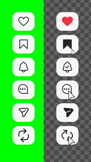 12 Animated Instagram Icons Pack | 4K Green Screen Overlays