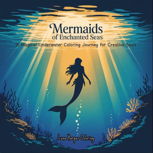 Mermaid Coloring Book – Enchanted Seas, Magical Underwater Scenes and Dreamy Mermaid Illustrations to Color - Etsy