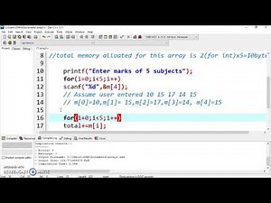 Lecture 2 Array- Program to accept marks of 5 subjects and display total marks obtained. #array