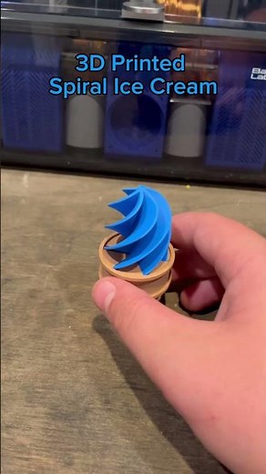 3D Printed Spiral Ice Cream Cone #3dprinting
