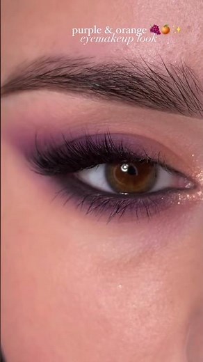 🍇🍊purple & orange smokey eye makeup tutorial