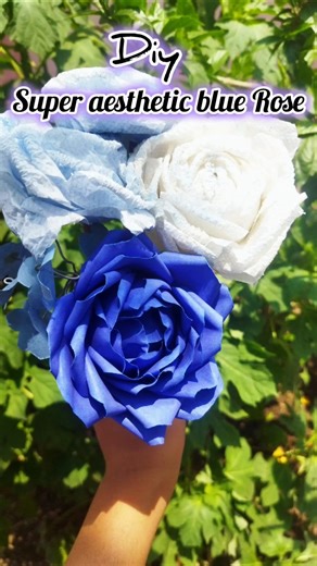 Aesthetic blue rose|how to make paper rose|#trending #shorts #viral #shortvideo#viralvideo #diy