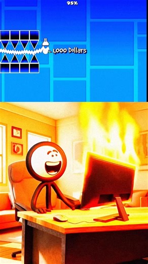 How I suddenly got scared while playing geometry dash #geometrydash #shorts