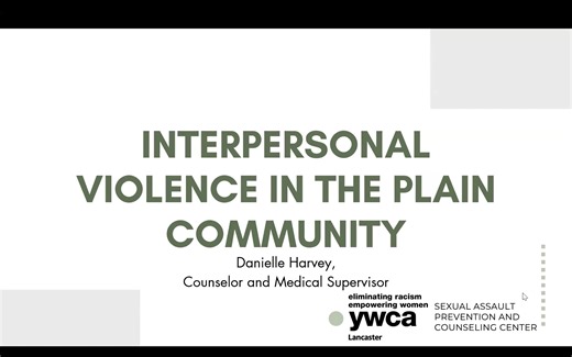 Interpersonal Violence in Plain Communities (Session #3)