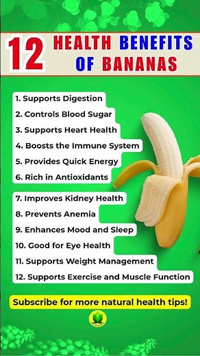 12 Health BENEFITS of BANANAS: What Happens When You Eat Bananas Every Day? #bananas #shortsfeed