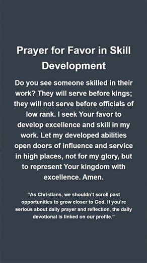 Prayer for Favor in Skill Development