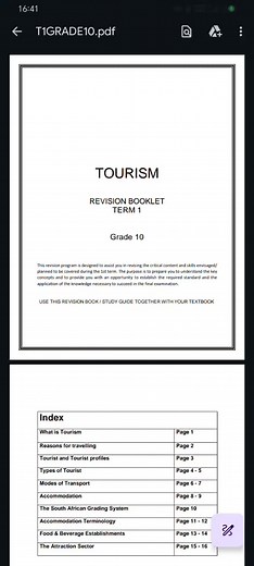 Grade 10 Tourism Term 1 Revision Guide