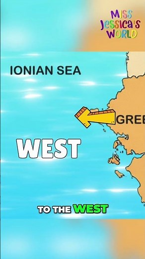 Which Seas Surround Greece? | Fun facts for kids | Miss Jessica's World #greece #shorts