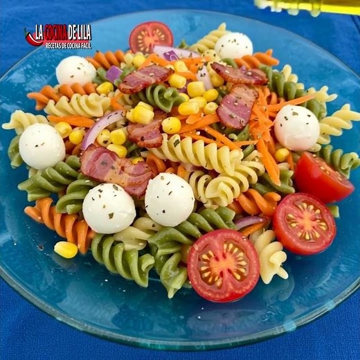 ENSALADA de Pasta Fria ¡en 10 MINUTOS!⏱️🥗