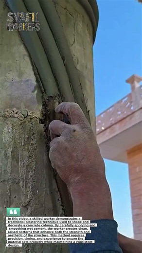 Watch This Mason Transform a Plain Concrete Column Into a Masterpiece in Minutes!