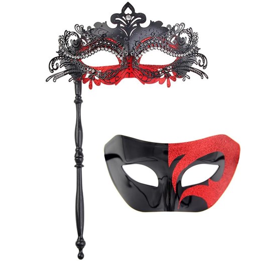 Masquerade Mask for Couple, Mardi Gras Deecorations Venetian - TikTok Shop