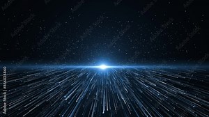 4K Cyber Wave technology background. Digital cyberspace city with particles and digital data network connections concept. technology cyberspace background. Digital matrix futuristic background