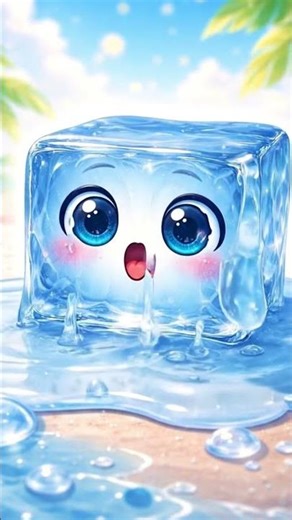 This Melting Ice Cube Is Too Cute 🧊😭 | ASMR Shorts