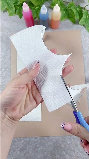 Tiktokでバズった動画【キッチンペーパー朝顔工作】#shortsvideo #夏休み工作 #朝顔 #craft