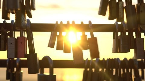 Close Shot Love Locks Sunrise Stock Footage Video (100% Royalty-free) 1033459115 | Shutterstock