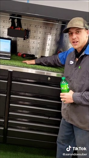 Just another day at the office! Check out this toolbox accessory! #ford #mechanic #toolbox #snapon #auto #repair #fyp #foryou #car #truck #tools