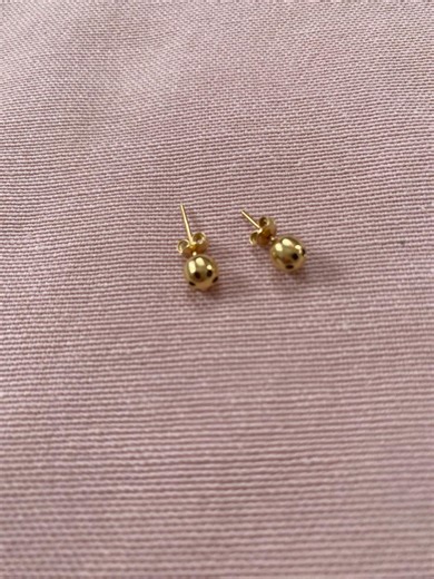 Solid Gold Ball Stud Earrings – Minimal 14K - Etsy
