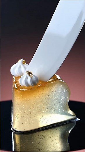 ✨ Cutting a Gold Glitter Jelly Cake – SLOW MOTION SLICE + SATISFYING WOBBLE! #cake #asmr