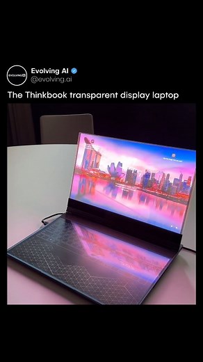 Evolving AI on Instagram: "This laptop is like sci-fi 👽🤯 Lenovo's transparent laptop is a real-world implementation of what movie and TV sci-fi has shown for years. Lenovo calls it "the industry's first laptop with a 17.3-inch Micro-LED transparent display". [ 🎥: @InterestingSTEM on X ] #ai #chatgpt #aitools #openai #aitips #machinelearning"