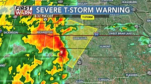 The National Weather Service has issued a Severe Thunderstorm Warning for this area of Morton, Grant, Mercer, Stark County...Until 5/23 9:15PM CDT. Large hail, damaging wind, frequent lightning and heavy rain are possible. If you’re in the storm’s path, move to an interior room on the lowest floor of a building. | Meteorologist Kevin Lawrence