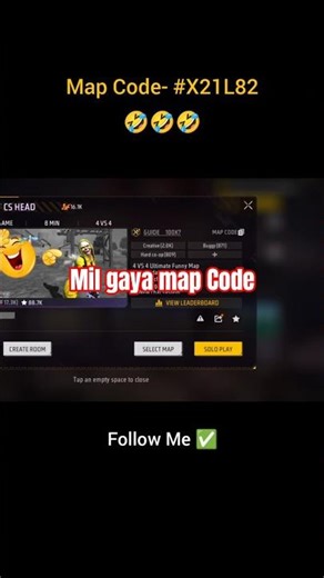 Free Fire Funny Map Code 😂 100% Working Trick 🔥 #freefire #ffshorts #freefirefunny